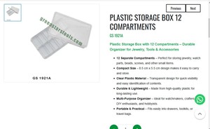 <b>PLASTIC</b> STORAGE BOX 12 COMPARTMENTS JEWELRY TOOLS ORGANIZER <b>BEADS</b> PARTS HOLDER |Item No GS-1921A - Product Image 3