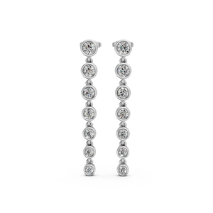 Pendientes colgantes de oro amarillo de 10K con diamantes sintéticos cultivados en laboratorio, certificados por IGI, elegantes, minimalistas y finos para mujer. - Product Image 3