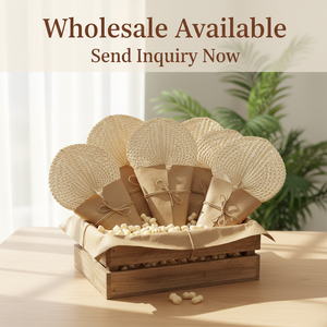 Éventail artisanal en feuilles de palmier naturelles, portable, rustique, pour décoration de mariage, souvenir, décoration murale, cadeau de mariage - Product Image 6