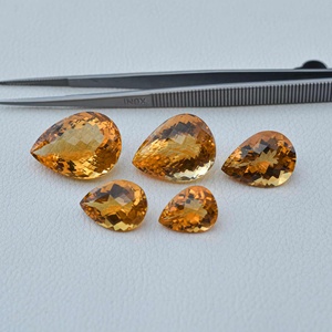 Vérificateur de poire à facettes en citrine naturelle coupe taille libre pierre précieuse de guérison en vrac du fabricant de gros fournisseur de pierres précieuses régulières - Product Image 1