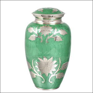 โกศบรรจุอัฐิโลหะทองเหลืองแกะสลักลายดอกไม้คลาสสิก AHO สำหรับผู้ใหญ่ สไตล์ยุโรป เป็นมิตรกับสิ่งแวดล้อม - Product Image 1