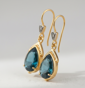Handmade 925 Silver 18K Gold Plated Labradorite Earrings Pear Stone 5 Inch Dangle Earrings Boho <b>Jewellery</b> <b>Indian</b> Silver Earring - Product Image 3