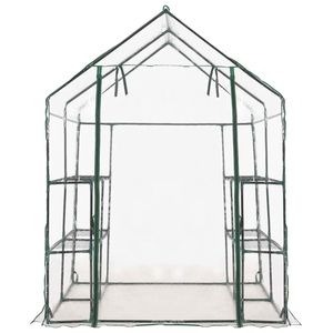 4.7'x4.7'x6.4' Garden <b>Greenhouse</b> with 8 <b>Shelves</b> Green Color - Product Image 4