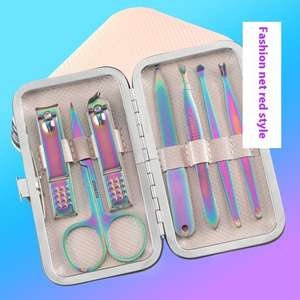 Juego de Herramientas de Manicura y Pedicura de Acero Inoxidable y Titanio, Cortaúñas con Punta Inclinada y Pinzas para Pestañas, Set de Belleza de ANAAIF - Product Image 6