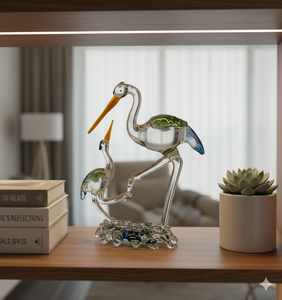 Figura de Cristal Hecha a Mano de la Familia Pelican y Juguete Decorativo Navideño de la India (Rajasthan) - Product Image 6