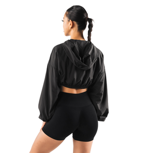 Chaqueta Corta de Nailon para Mujer, Ligera, de Manga Larga, Estilo Deportivo, para Uso Activo - Product Image 3