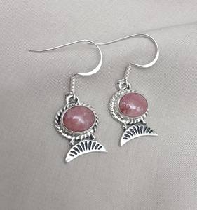 Pendientes Colgantes de Rodocrosita en Plata de Ley 925, Certificados por IGI, Joyería Boho Curativa para Bodas y Fiestas - Product Image 1