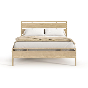 Wholesale Scandinavian Solid Wood <b>Bed</b> | Minimalist Japandi Floating Slat <b>Platform</b> <b>Bed</b> <b>Frame</b> - Product Image 2