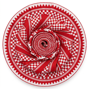 Neelkamal Industries 31mm <b>Red</b> White Fabric <b>Ribbon</b> Decorative Trim Tape for Gift Packaging Retail Display Accessories DIY Project - Product Image 1