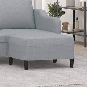 สีเทาอ่อน โพลีเอสเตอร์ 100% ที่วางเท้าขนาดกลาง ไม้อัดแบบออตโตมัน พร้อมไฟในตัว เก้าอี้ทรงทันสมัยสำหรับตกแต่งบ้าน - Product Image 1