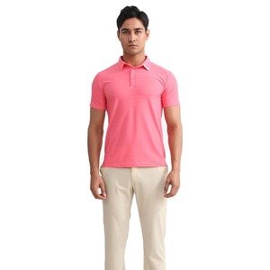 Camiseta Polo RELEVO para Hombre, Azul Marino, Corte Ajustado, Manga Corta, con Ribete en Contraste, Diseño de Color Sólido - Product Image 4