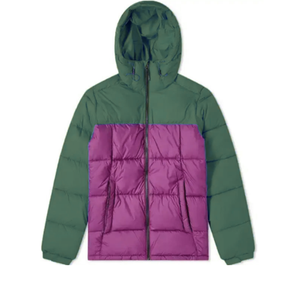 Men Fashion Color Block Puffer Hoodie <b>Jackets</b> - Product Image 1