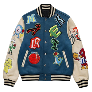 High Quality ODM OEM Customized Breathable Varsity <b>Jacket</b> Chenille Logo Embroidery Wool Body <b>Leather</b> Sleeves Premium Outerwear - Product Image 5