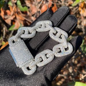 Bracelet en argent sterling 925 de 20 mm pour homme, style G Link, serti de diamants VVS1 cultivés en laboratoire, style hip hop - Product Image 3