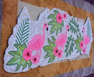 Handmade Rectangle Glass Bead <b>Mosaic</b> Art Decorative Flower Pattern Tablemat by Sami Handicrafts - Product Image 5