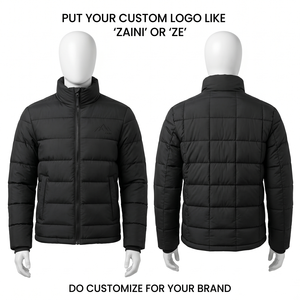 ZAINI 120 GSM Polyester Ripstop <b>Quilted</b> Black Puffer <b>Jacket</b> Waterproof Windproof Camouflage <b>Pattern</b> Men's Winter - Product Image 1