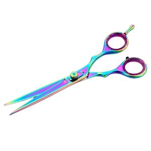 Ciseaux de coiffure professionnels en gros, multi-revêtements, pour barbier et salon, en acier inoxydable avec vis réglable - Product Image 1