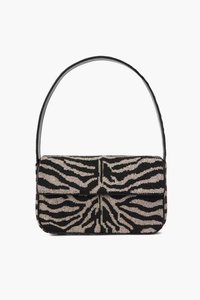 Bolso de hombro de cristal verde oliva con cuentas, patrón chevron, con solapa, para mujer, para fiesta de noche, cartera de mano, hecho a mano, tipo satchel - Product Image 4
