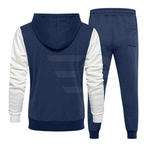 Ensemble de vêtements de sport d'hiver pour hommes, à capuche, décontracté, avec cordon de serrage, haut et bas, pour la salle de sport, l'exercice, les activités de plein air, couleur unie - Product Image 5