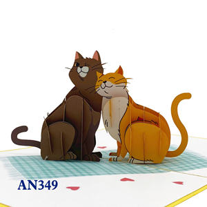 Decoración para el Hogar con Estilo Animal, Tendencia en Hanoi, Venta al por Mayor, Tarjetas Pop 3D de Gatos con Diseño Personalizado, Hechas a Mano con Corte Láser en Papel Offset - Product Image 1