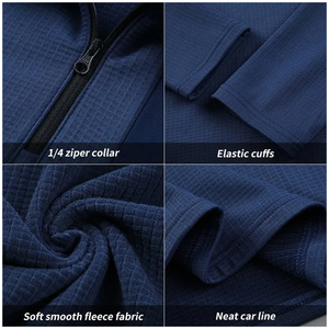 Bulk Discount Athletic Performance Quarter Zip Jacket Custom <b>Label</b> Tag Activewear Tracksuit Sweat Wicking 1/4 Zipper Running Top - Product Image 6