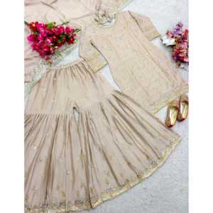 Vestidos de fiesta de diseñador Top elegante-Combo Sarara y Fancy Dupatta - Product Image 1