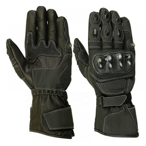 Gants de moto en cuir véritable pour motocross, antidérapants, imperméables, noirs et blancs, longs, unisexes - Product Image 6