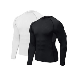 <b>Men</b> Top quality <b>Compression</b> Knitted <b>Mens</b> Gym Clothes Oem Custom Muscle <b>Shirt</b> Sportswear Long Sleeves Tshirt Wear for - Product Image 4