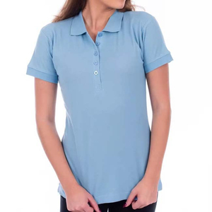 เสื้อโปโลผู้หญิงมาใหม่ คุณภาพสูง ผ้าฝ้ายระบายอากาศดี แขนสั้น สไตล์ลำลอง ลายเรียบ มีหลายขนาด - Product Image 2