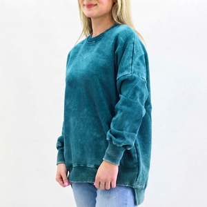 Sudadera con Logotipo Personalizado para Mujer, Lavado Ácido, Ropa de Felpa de Algodón de Primera Calidad, Fabricación en Fábrica con Etiqueta Privada y Talla OEM - Product Image 5
