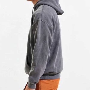 เสื้อฮู้ดดี้ผู้ชายแบบย้อมสีเอซิดคุณภาพพรีเมียมขายส่ง สำหรับฤดูใบไม้ร่วง ผ้าถักแบบไม่ทอ ระบายอากาศได้ดี รับสกรีนโลโก้ตามสั่ง - Product Image 2