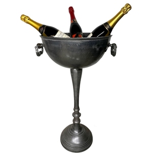 Seau à glace en acier inoxydable avec support, pelle à glace et pinces, refroidisseur de champagne sur pied pour restaurant et bar - Product Image 6