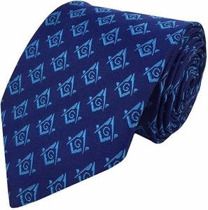 Corbata de seda tejida a mano para masónicos, con escuadra y compás, negra, origen importado. - Product Image 4