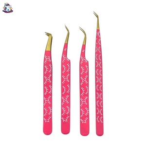 Ensemble de pinces à cils en acier inoxydable Ryzer Studio, 1 pièce, pointe incurvée et pointue, outils de beauté pour extensions de cils, maquillage et outils - Product Image 1