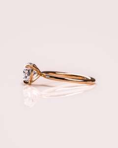 Anillo de compromiso de oro macizo de 14K con diamante solitario de corte corazón cultivado en laboratorio, hecho a medida con engaste de puntas, anillo solitario para amantes, para mujer - Product Image 2