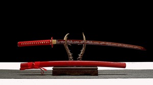 Épée Katana Samouraï, Acier à haute teneur en carbone T10 avec motif rouge image 1 Épée Katana Samouraï, Acier à haute teneur en carbone T10 avec motif rouge - Product Image 6