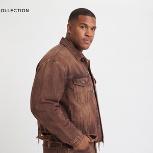 OEM Wholesale Men <b>Denim</b> Suit Turn-down Collar Jeans Shirt <b>Denim</b> Pants Set Men's Button Up Washed <b>Denim</b> Jeans Set - Product Image 2
