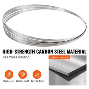 Lama per Sega a Nastro in Acciaio al Carbonio 83,5x0,63x0,02 Pollici, Confezione da 5 Pezzi, Lame per Taglio Carne, Lame di Ricambio per Seghe a Nastro Industriali con Rivestimento - Product Image 5