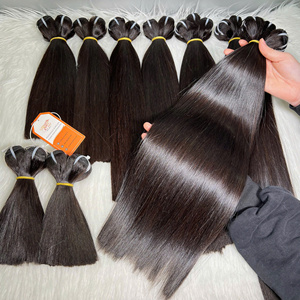 100% ต่อผมมนุษย์แบบตรงผ้าคู่สีดำธรรมชาติเครื่องจักรเวียดนาม - Product Image 3