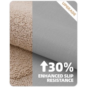 Tapis de bain moderne en chenille, rectangulaire, couleur unie, antidérapant, avec support en caoutchouc, épais et touffeté, pour usage domestique - Product Image 3