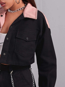 New Arrival Women Summer Apparel Ladies Fashion Washed Denim <b>Jackets</b> Streetwear Crop Top <b>Short</b> Body Denim <b>Jackets</b> - Product Image 4