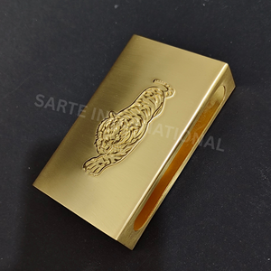 Boîte à allumettes de sécurité en laiton de designer, étui métallique haut de gamme, support personnalisé avec logo, allumettes de mariage de luxe, allumettes écologiques personnalisées - Product Image 6