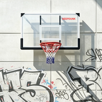 Panneau de basket-ball en verre trempé/PC sur mesure de 72 pouces avec cadre métallique et bordure en aluminium, panneau mural pour panier de basket ANBOO