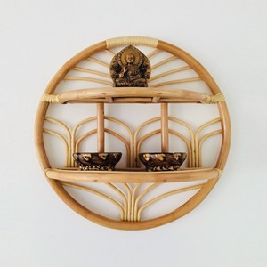 Modern rattan <b>wall</b>-<b>mounted</b> hanging <b>shelves</b> wholesale natural <b>shelf</b> <b>wall</b> hangings for room organization - Product Image 4