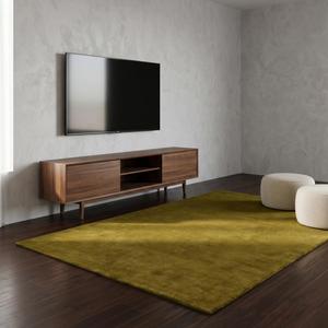 Alfombra de Lana de Lujo, Color Mostaza Dorado, Anudada a Mano, con Patrón Floral Clásico, para Sala de Estar o Dormitorio - Product Image 2
