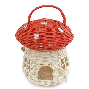 Bolsos de mano de ratán natural al por mayor con forma de concha para niños, cestas decorativas para juguetes de bebé. - Product Image 1