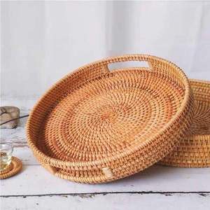Plateau de service en rotin tissé à la main, articles de table pour hôtels et restaurants, fabricant OEM du Vietnam - Product Image 2