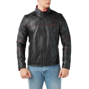 Genuine <b>Leather</b> Fashion Outerwear Men's Biker <b>Jacket</b> for Lifestyle Apparel and Brand Collections - Product Image 1