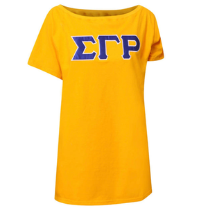Camiseta Personalizada SGRHO con Hombros Descubiertos, Camiseta Casual de Manga Corta para Mujeres de la Hermandad Griega Sigma Gamma Rho, Logotipo Personalizado al por Mayor - Product Image 1