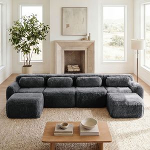 Divano Ergonomico a U con Design Antiscivolo, Base in Spugna ad Alta Densità 32D, Combinazione Libera, per Soggiorno, Nessun Montaggio Richiesto - Product Image 1